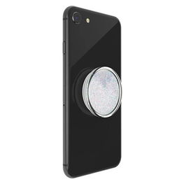 Laikiklis telefonui baltas su blizgučiais ir stovu Popsockets