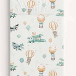 Paklodė kūdikiui su oro transporto raštais, medvilninė 120x60 cm