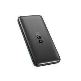 Išorinė baterija juoda 10000mAh su USB-C ir USB-A SBS