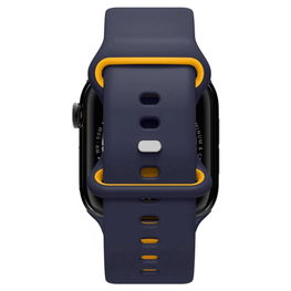 Dirželis laikrodžiui tamsiai mėlynas silikoninis su oranžiniu akcentu Apple Watch Spigen