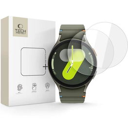 Grūdintas stiklas laikrodžiui Samsung Galaxy 40–44 mm, skaidrus, 2 vnt., Tech-Protect