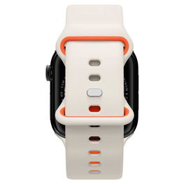 Dirželis laikrodžiui smėlio spalvos silikoninis Apple Watch 44–49 mm Spigen