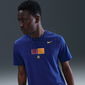 Marškinėliai mėlyni medvilniniai su FC Barcelona logotipu Nike