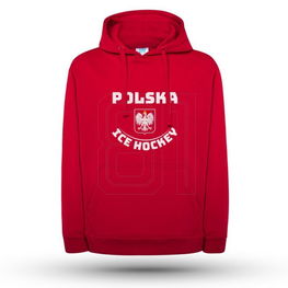 Džemperis su gobtuvu raudonas ledo rituliui Polska Ice Hockey“