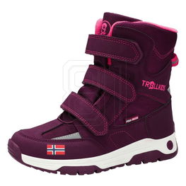 Žieminiai batai vaikams violetiniai neperšlampami su lipukais Trollkids