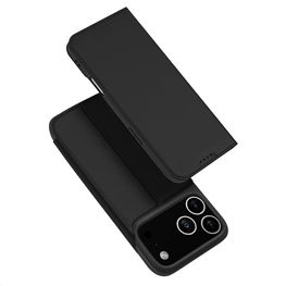 Dėklas telefonui juodas su atvartu ir kortelių skyreliu iPhone 17 Pro Max