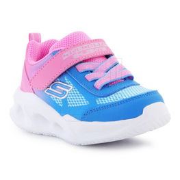 Vaikiški sportiniai batai rožiniai–mėlyni su šviesomis Skechers