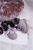 Vaikiški batai su kailiu Pilkos spalvos