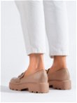 moteriški batai iš smėlio spalvos eko odos