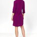 Dress Purpurowa sukienka oversize z podwijanym rękawem S226 Purpura - Nife