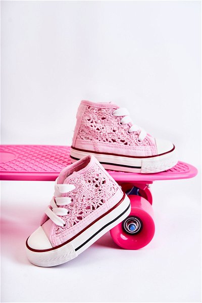 Vaikiški laisvalaikio batai su auliuku rožinės spalvos