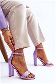 Moteriškos aukštakulnės basutės su cirkoniais violetinės