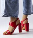Raudoni Rachelle smailianosiai sandalai