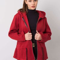 Bordo spalvos paltas