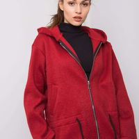 Bordo spalvos paltas
