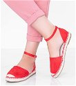 Raudoni espadrilių sandalai Chloe Star