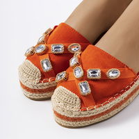 Oranžinės espadrilės su cirkonais (GRM16562)