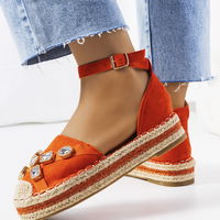 Oranžinės espadrilės su cirkonais (GRM16562)