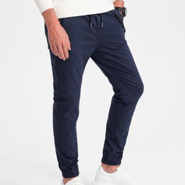 Vyriškos kelnės joggers - tamsiai mėlynos spalvos