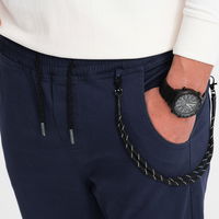 Vyriškos kelnės joggers - tamsiai mėlynos spalvos