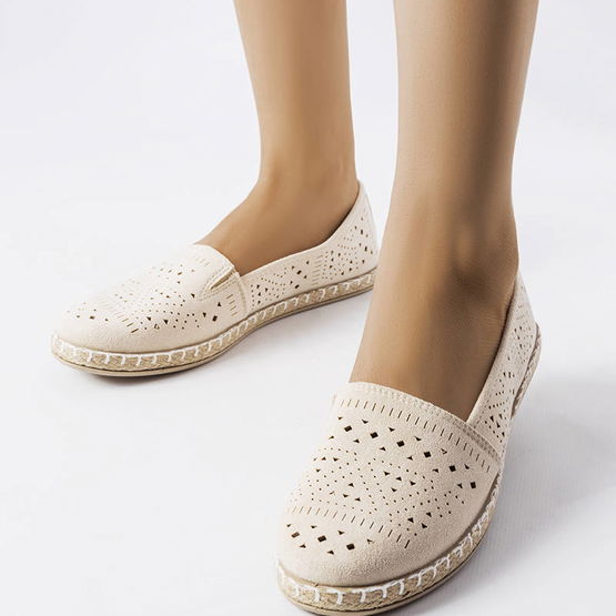 Smėlio spalvos ažūrinės espadrilės (GRM22266)