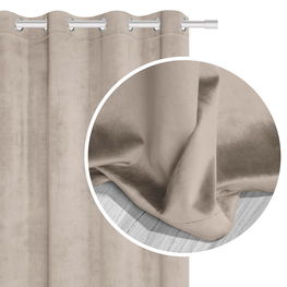 Veliūrinė užuolaida Soft Velvet 140x250 - smėlio spalvos