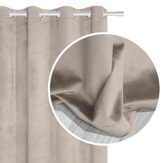 Veliūrinė užuolaida Soft Velvet 140x250 - smėlio spalvos