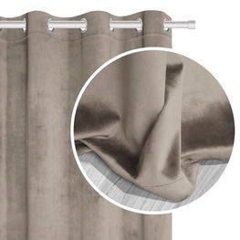 Veliūrinė užuolaida Soft Velvet 140x250 - tamsiai smėlio spalvos