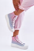 High Platform Sneakers Big Star LL274A191 Pink and Blue BSB25898