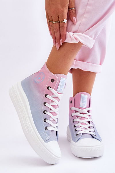 High Platform Sneakers Big Star LL274A191 Pink and Blue BSB25898