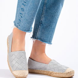 Pilkos ir sidabro atspalvių espadrilės